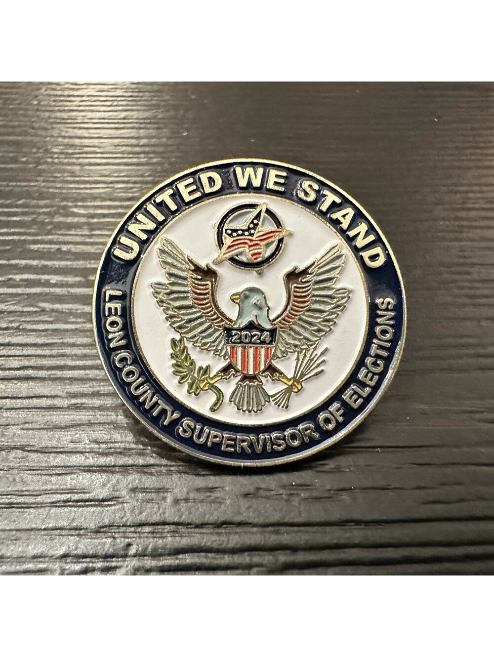 2024 United We Stand Leon County Supervisor Of Elections Eagle Lapel Pin EUC